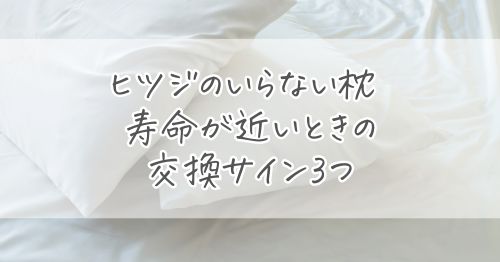 ヒツジのいらない枕の寿命が近いときの交換サイン3つ