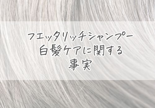 フエッタリッチシャンプーの白髪ケアに関する３つの事実